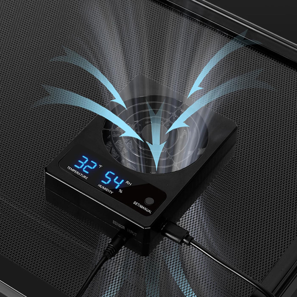 Terrarium Climate Monitor – Digital Thermometer, Hygrometer & Ventilation Fan