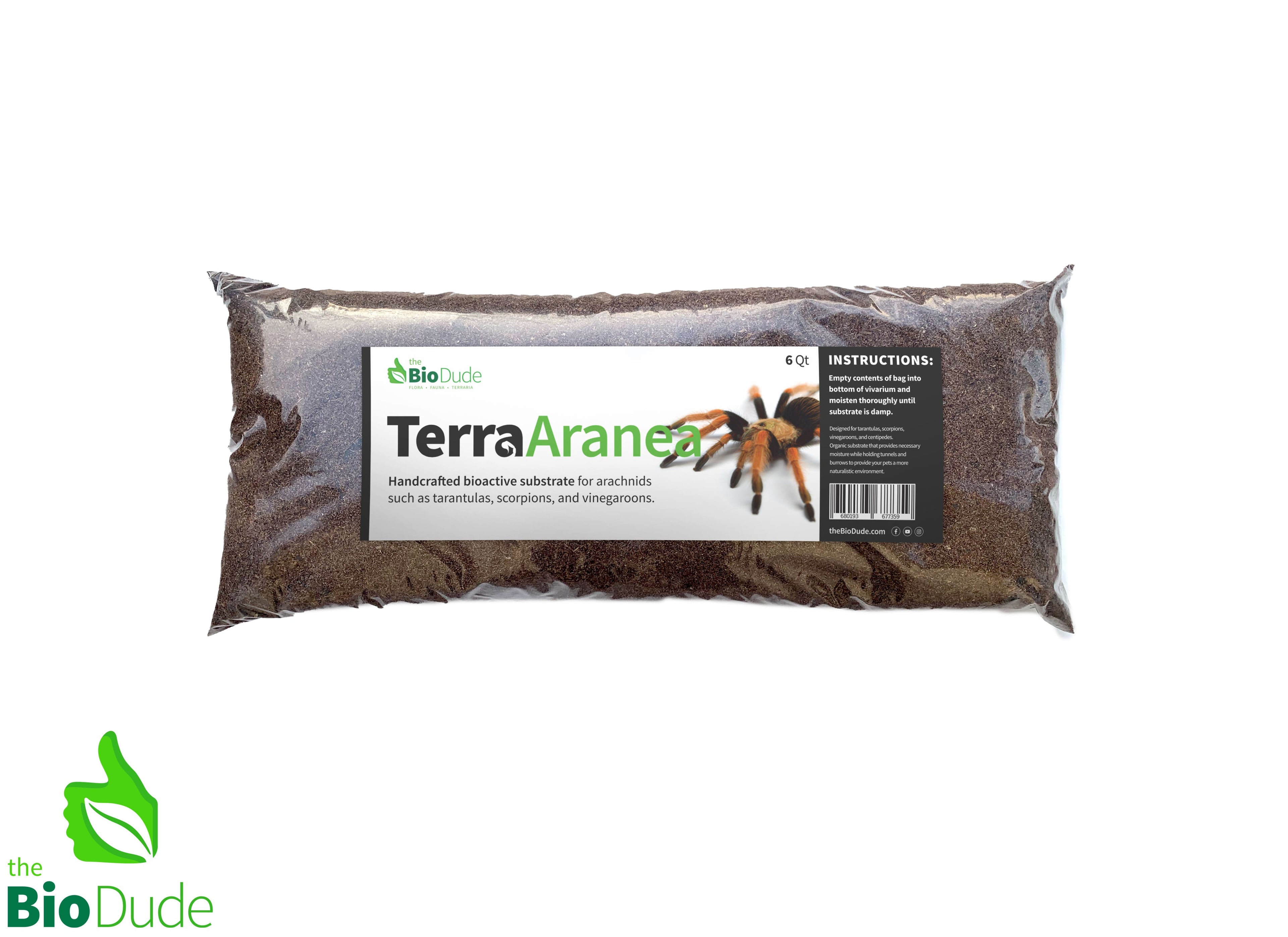 The Bio Dude - Terra Aranea Substrate for Tarantulas 6 qt - The Ultimate Invert Bioactive Substrate