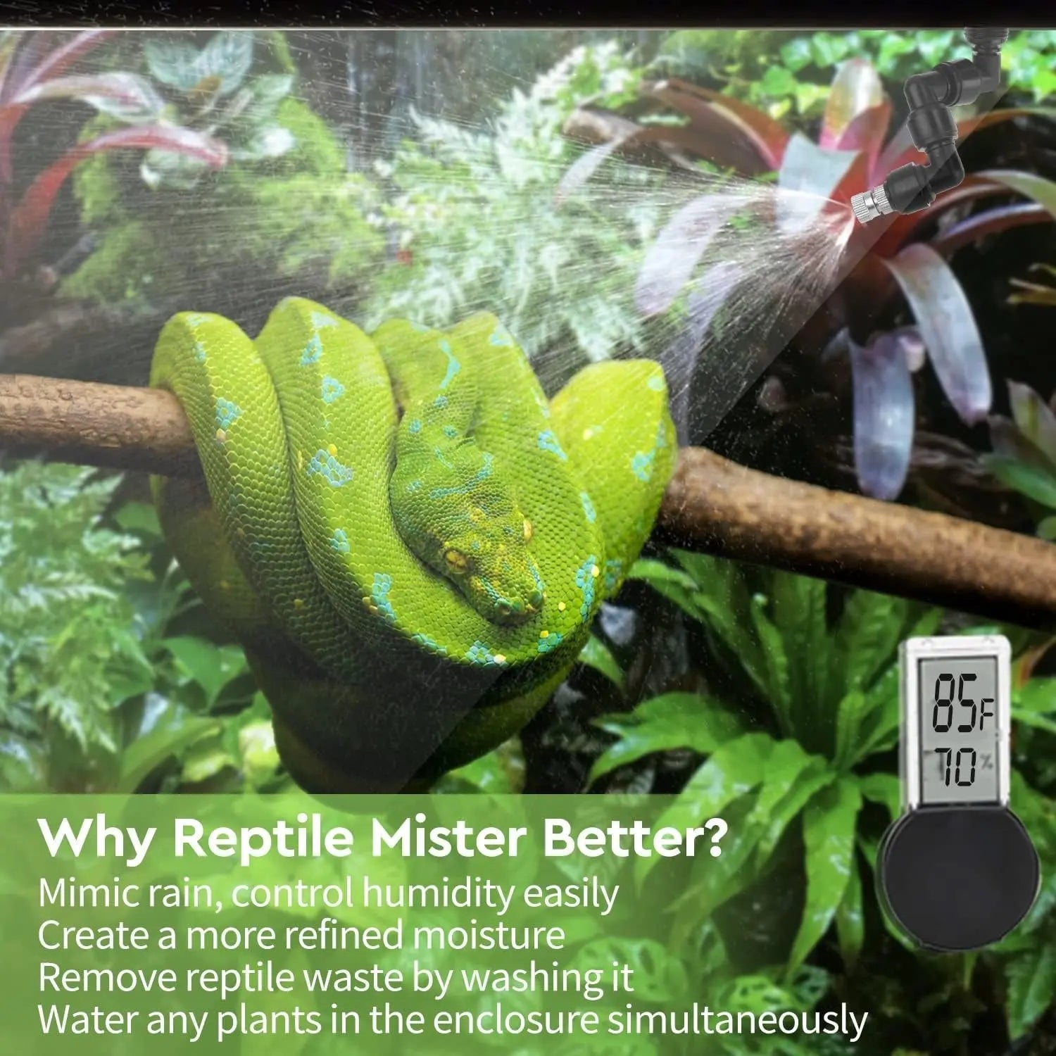 Terrarium Misting System Humidifier with Timer & Adjustable Nozzles