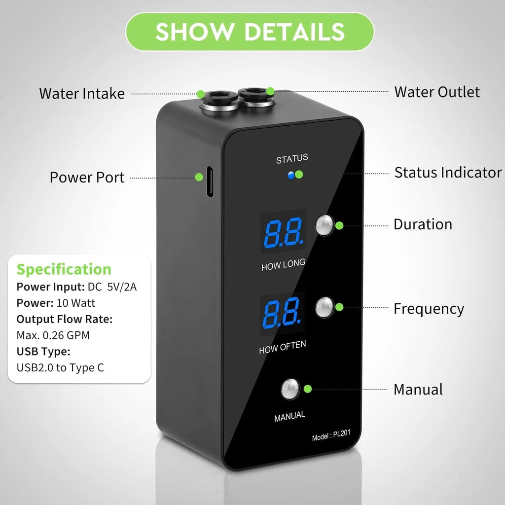 Terrarium Misting System Humidifier with Timer & Adjustable Nozzles