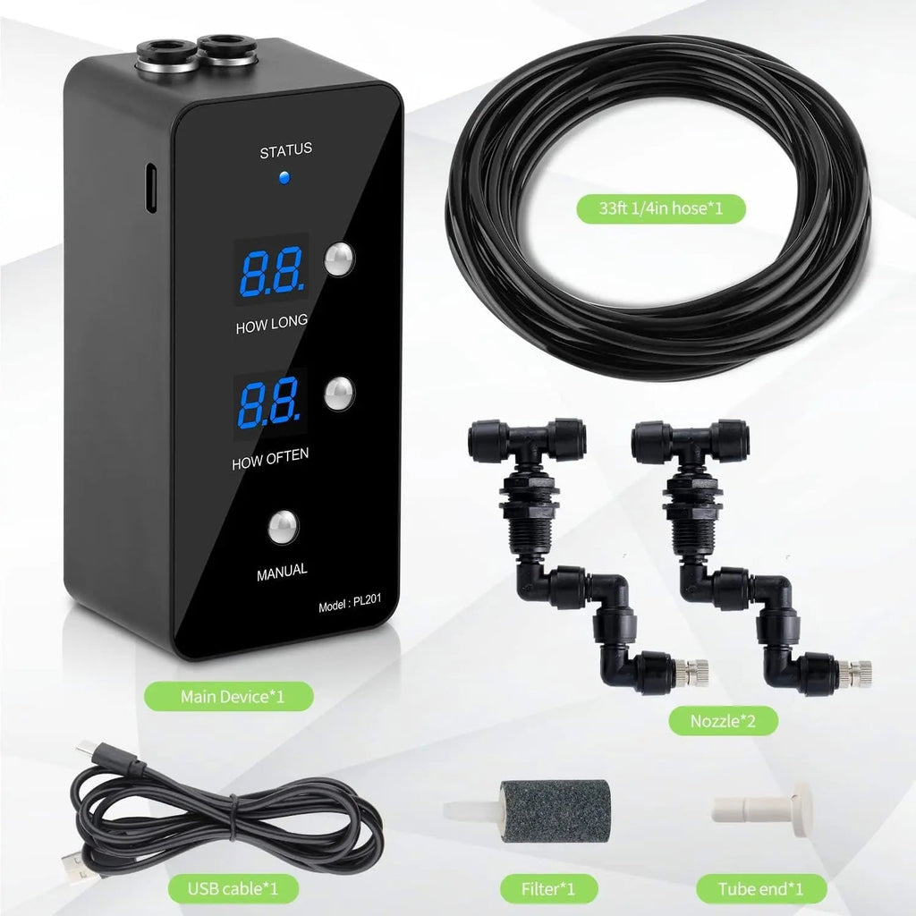 Terrarium Misting System Humidifier with Timer & Adjustable Nozzles