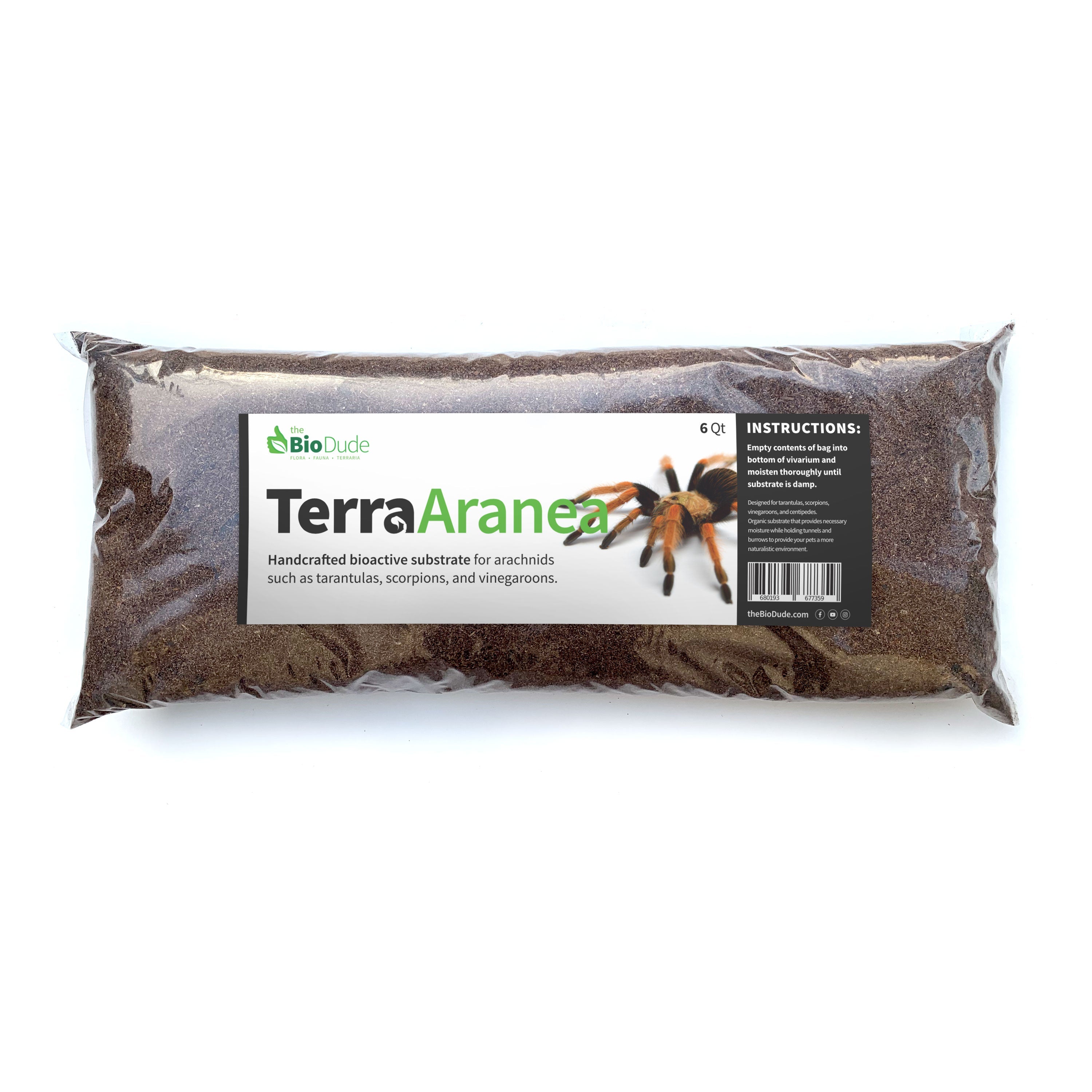 The Bio Dude - Terra Aranea Substrate for Tarantulas 6 qt - The Ultimate Invert Bioactive Substrate
