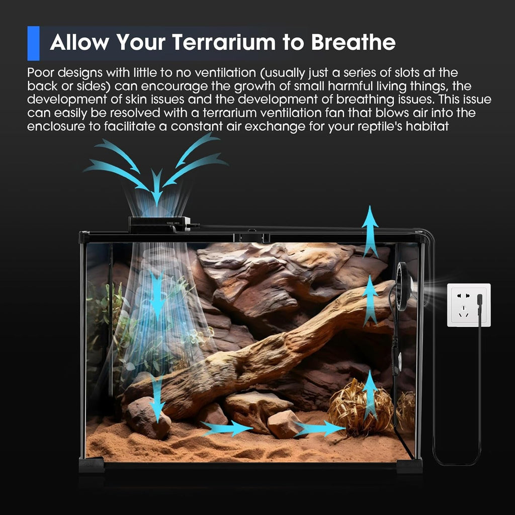 Terrarium Climate Monitor – Digital Thermometer, Hygrometer & Ventilation Fan