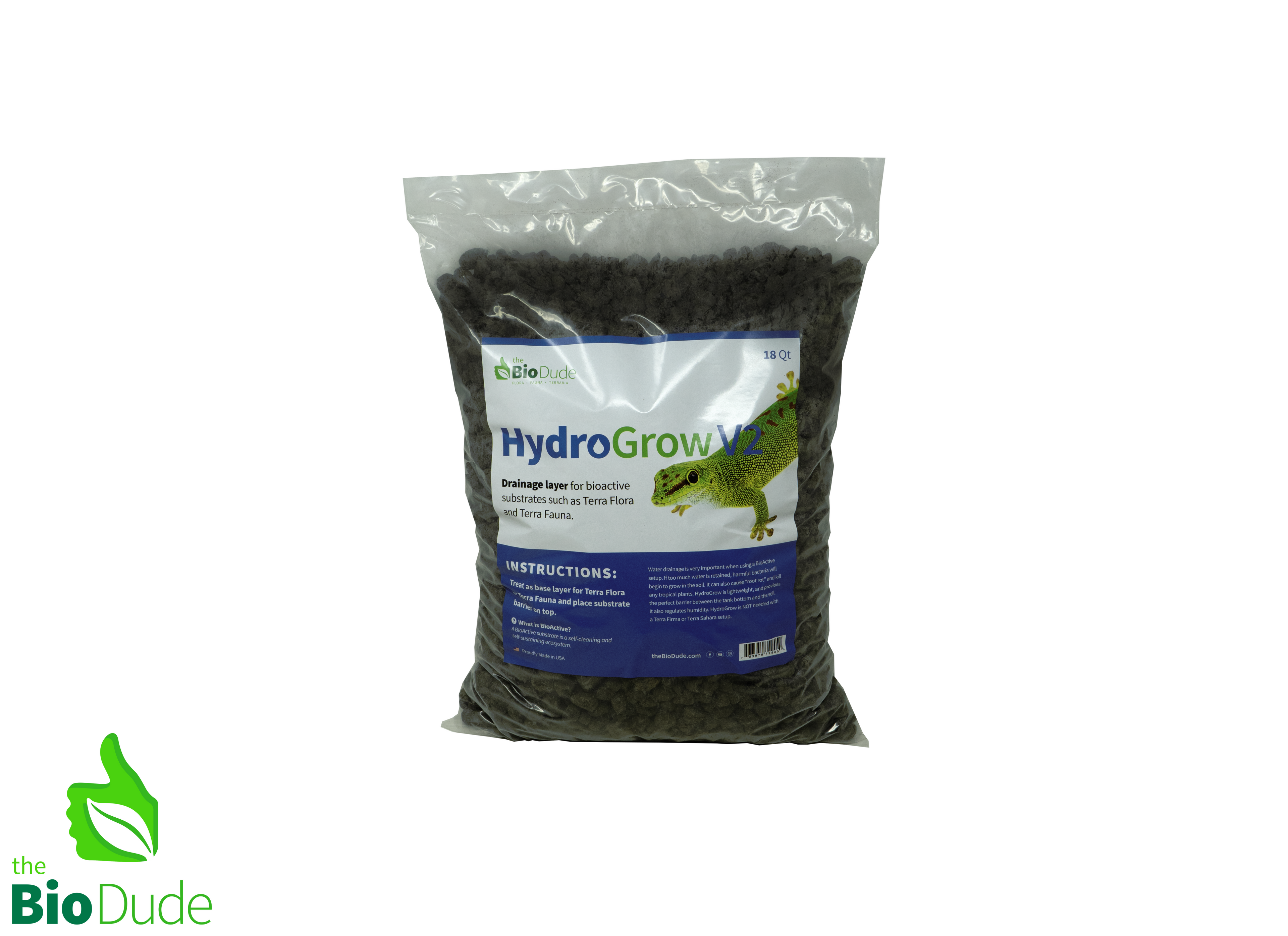 The Bio Dude - HydroGrow V2 Drainage Layer 18 qt - Drainage layer for terrariums