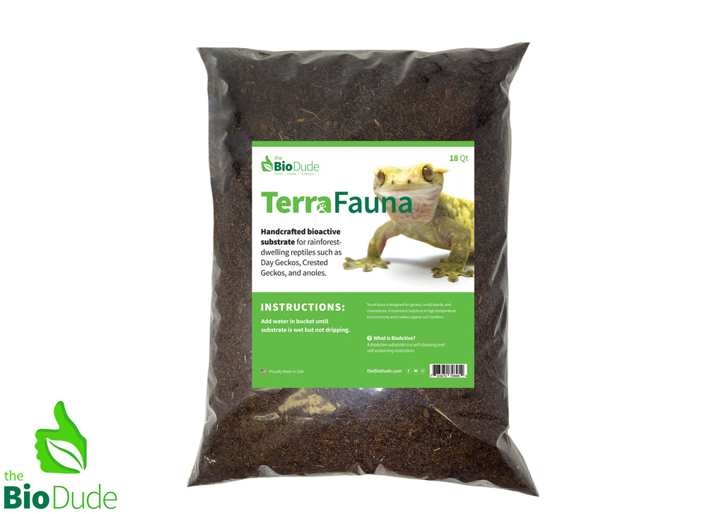 The Bio Dude - Terra Fauna Bioactive Substrate 18 qt bag - Great for Crested, Gargoyle, Leachie geckos