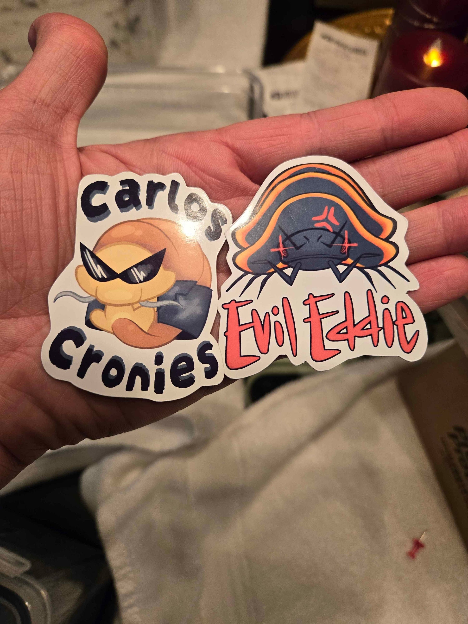 Carlos Cronies and Evil Eddie Isopod Stickers!