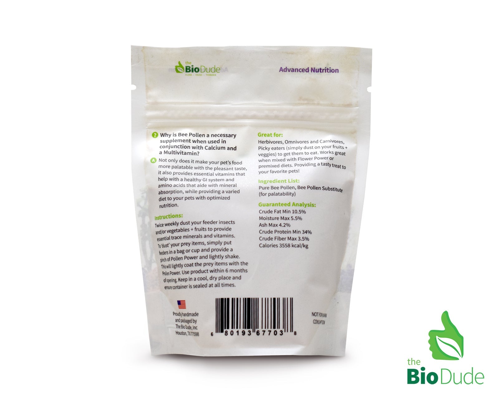 The Bio Dude - Pollen Power - Premium Bee Pollen Supplement