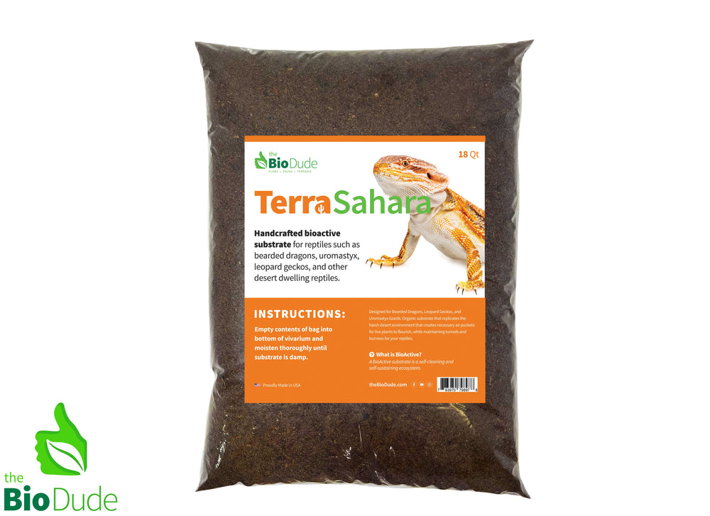 The Bio Dude - Terra Sahara Bioactive Substrate 18 qt bag - Great for Bearded Dragons, Leopard Geckos and more